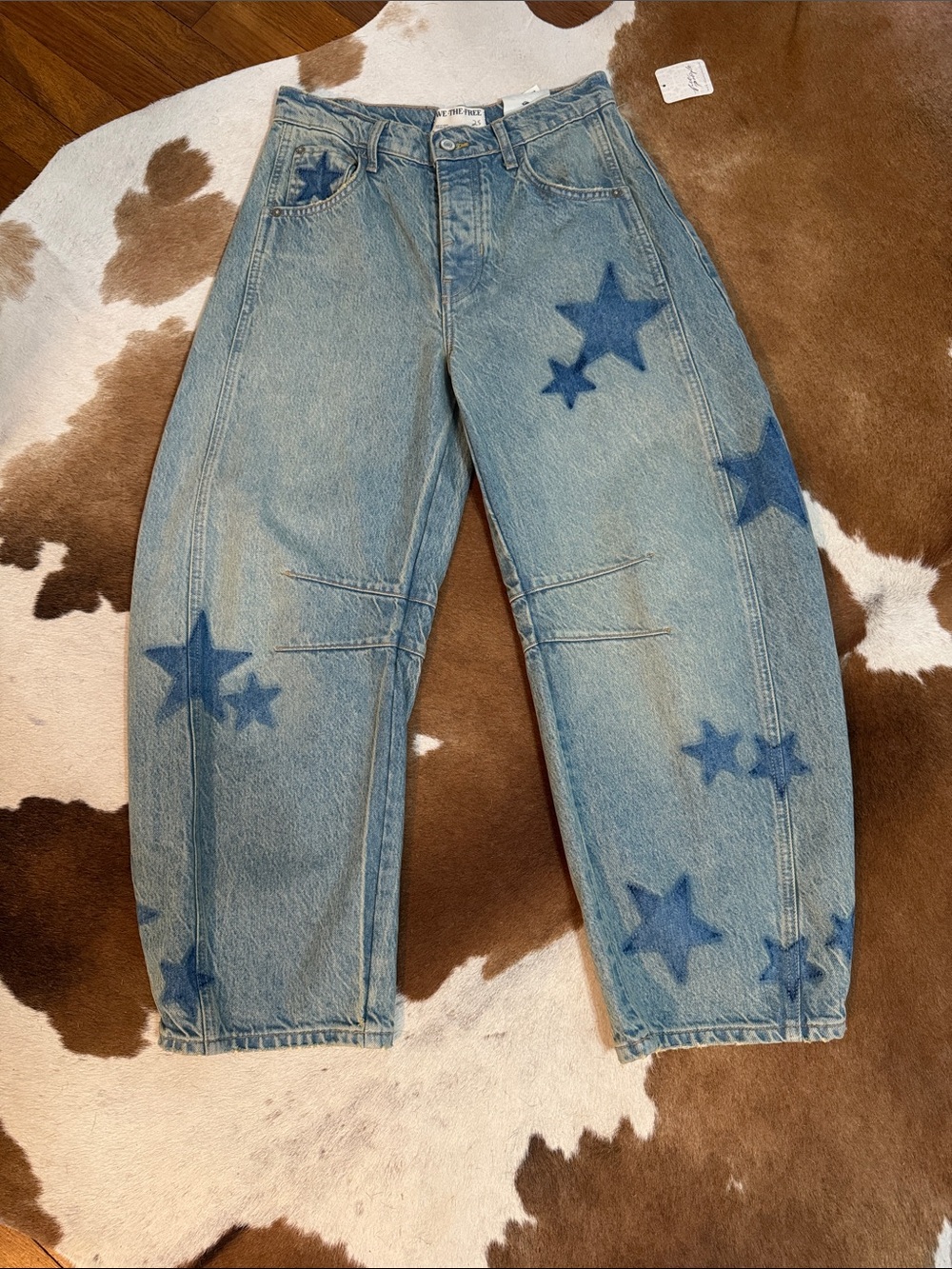 NWT We The Free Good Luck Barrel Jeans Stars Kismet 25
